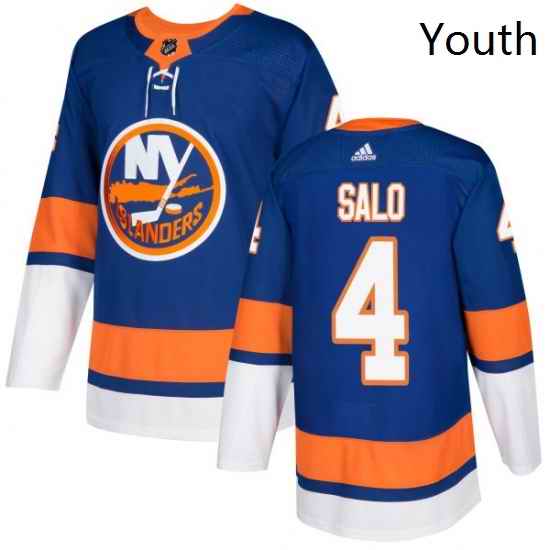 Youth Adidas New York Islanders 4 Robin Salo Premier Royal Blue Home NHL Jersey